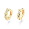 Clear Cubic Zirconia Rectangle Hoop Earrings EJEW-C048-05G-2
