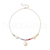 Beach Synthetic Turquoise Turtle Starfish Pendant Necklaces NJEW-JN05251-4