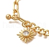 Sun Brass Micro Pave Clear Cubic Zirconia Charm Bracelets BJEW-L696-015G-2