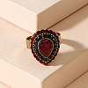 Teardrop Zinc Alloy & Rhinestone & Resin Finger Rings FS-WGCEC00-03-3