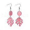 Painted Poplar Wood Dangle Earrings EJEW-JE03510-M-2