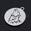 201 Stainless Steel Etched Pendants STAS-N090-JN810-2