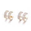 Brass Micro Pave Clear Cubic Zirconia Cuff Earrings EJEW-I249-07G-1