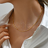 Delicate Brass Textured Bar Link Chain Necklaces for Women OF4314-2