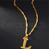 Brass Initial Pendant Necklaces FS-WG68BA5-12-1