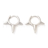 Rack Plating Brass Spike Hoop Earrings for Women EJEW-D059-19P-1