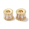 Rack Plating Brass Pave Clear Cubic Zirconia Beads KK-M285-29G-2