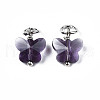 Faceted Transparent Glass Charms GLAA-T024-06-3