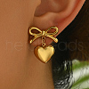 Stylish Stainless Steel Butterfly with Heart Tassel Heart Stud Earrings XV0510-2-4