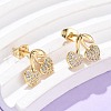 Brass Clear Cubic Zirconia Stud Earrings EJEW-Q017-03A-G-3