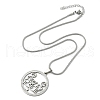 304 Stainless Steel Crystal Rhinestone Ring with Family Pendant Necklaces for Mother's Day Gift NJEW-P327-04P-B-4