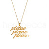 Word Please Please Please Stainless Steel Pendant Necklaces for Women FS-WGF35F4-01-3