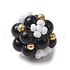 Natural Black Onyx(Dyed & Heated) & Glass Seed Cluster Beads PALLOY-MZ00591-04-3