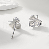 Elegant Leaf S925 Sterling Silver Stud Earrings JX9631-2-2