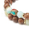 Wood Beaded Stretch Bracelet Sets BJEW-JB07735-5