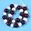 Dyed Natural Garnet Round & Natural Cultured Freshwater Pearl Grooved Potato Beads Strands PEAR-N019-12-3