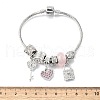 Alloy European Beads Charm Bracelets BJEW-F495-05P-3