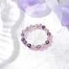 Natural Lepidolite Beaded Stretch Rings RJEW-JR00867-04-1