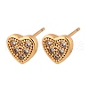 Brass Micro Pave Clear Cubic Zirconia Stud Earrings for Women EJEW-G428-25G-01-4
