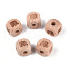Engraved Beech Wood Beads WOOD-N015-08C-1