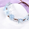 Adjustable Natural Aquamarine Braided Bead Bracelets for Women BJEW-U035-02M-2