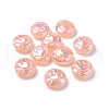 Rainbow Iridescent Plating Acrylic Beads OACR-A010-05A-3