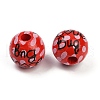 Painted Wood European Beads WOOD-F017-04E-2
