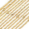 Ion Plating(IP) Golden 201 Stainless Steel Twist Bar Chain Necklaces NJEW-K270-09-1