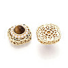 Brass Colorful Cubic Zirconia & Natural Tiger Eye Rhombus Beads KK-N258-13G-2