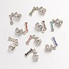 Bone Large Hole Alloy Glass Rhinestone European Dangle Charms MPDL-L013-16-1