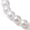 Natural Lapis Lazuli Chip & Round Pearl Shell Stretch Bracelets for Women BJEW-JB10552-01-4