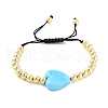 Handmade Lampwork Heart Bracelets BJEW-Q338-01C-1