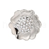 Flower Brass Open Cuff Rings RJEW-A046-06P-2