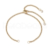 304 Stainless Steel Rolo Chain Bracelet Slider Making AJEW-JB01243-01-1