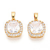 Brass Micro Pave Cubic Zirconia Pendants KK-N272-05G-1