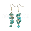 Synthetic Turquoise Chips Dangle Earrings EJEW-JE05266-02-1