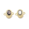 Brass Natural Black Lip Shell Epoxy Magnetic Clasps KK-G528-01G-01-1