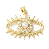 Rack Plating Brass Micro Pave Clear Cubic Zirconia Pendants KK-P267-10G-1