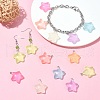 84Pcs 7 Colors Luminous Transparent Resin Pendants RESI-SZ0003-26-5