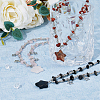 FIBLOOM 3Pcs 3 Colors Plastic & Alloy Star Pendant Necklaces with CCB Beaded Chains NJEW-FI0001-34-5
