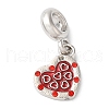 Rack Plating Alloy Light Siam Rhinestone European Dangle Charms PALLOY-S189-23P-1
