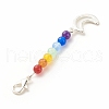 Chakra Theme Natural & Dyed Malaysia Jade Beaded Pendant Decorations HJEW-JM00642-01-4