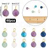 SUPERFINDINGS 60Pcs Frosted Natural & Synthetic Gemstone Charms FIND-FH0004-55-2