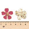 Flower Alloy Enamel Stud Earrings EJEW-P310-01G-02-3