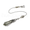 Natural Labradorite Cone Dowsing Pendulum Big Pointed Pendants AJEW-Z041-01B-AS-3