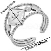 Geometric Eye Design Stainless Steel Cuff Ring for Unisex TA8948-1-1