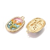 Rack Plating Alloy Enamel Pendants ENAM-N056-375KCG-2