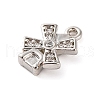 Brass Pave Clear Cubic Zirconia Charms KK-Z051-01P-02-2
