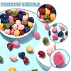 60Pcs 6 Colors Opaque Acrylic Beads MACR-YW0003-17-3