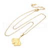 Ginkgo Leaf 304 Stainless Steel Pendant Necklaces NJEW-H059-21G-4